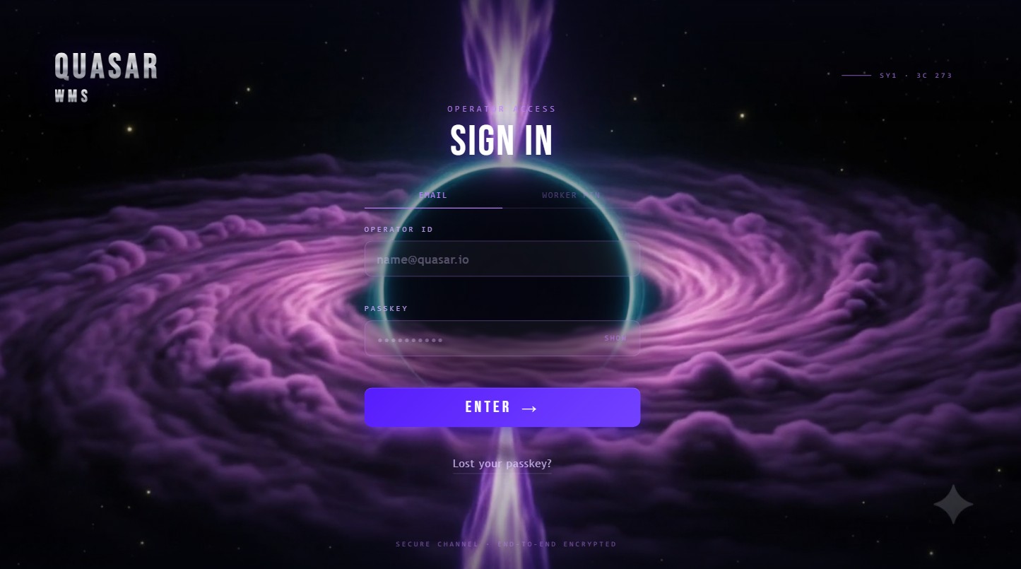 QUASAR WMS login portal